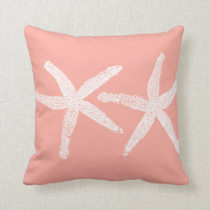 White Starfish Salmon Pink Orange Beach Cute 2020 Cushion