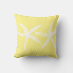 White Starfish Sunny Yellow Sunshine Beach Cute Cushion