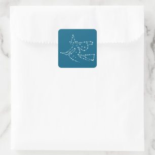White Starry Witch Halloween Square Sticker