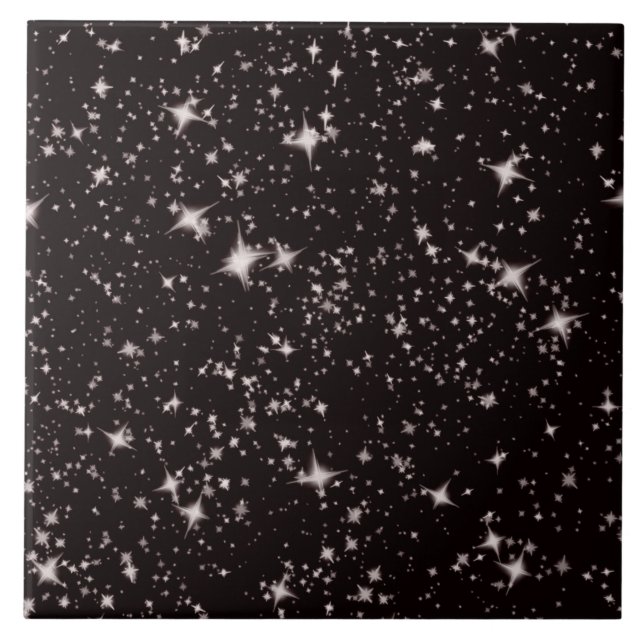 White stars in black sky tile (Front)