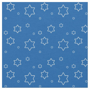 White Stars of David on blue Fabric