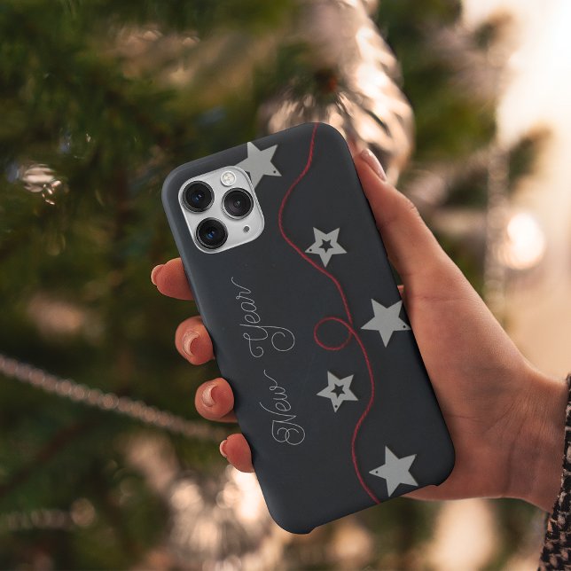 White stars on black surface iphone case  (Creator Uploaded)