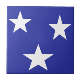 White stars on blue ceramic tile
