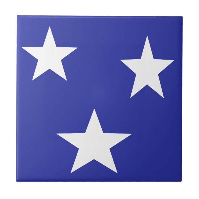 White stars on blue ceramic tile (Front)