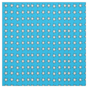 White Stars On Blue Fabric