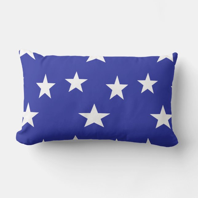 White stars on blue lumbar cushion (Front)