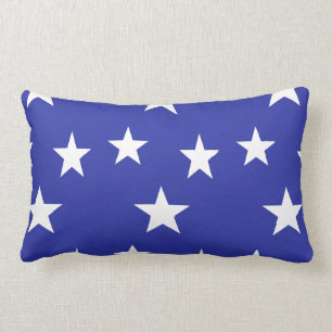 White stars on blue lumbar cushion