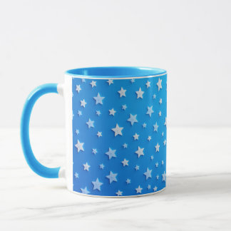 White stars on bright blue Mug