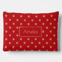 White Stars on Bright Red Personalised