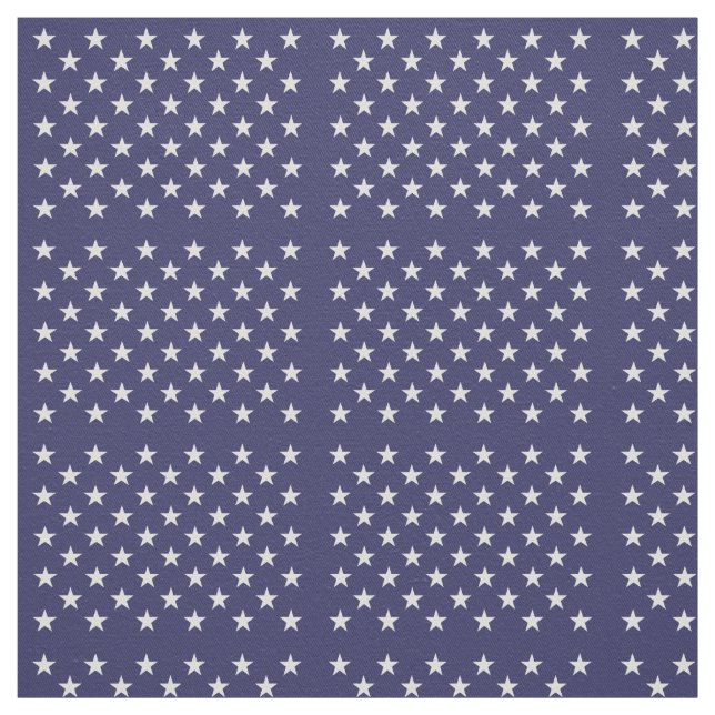 White Stars Patriotic American Flag Pattern Fabric (Swatch)