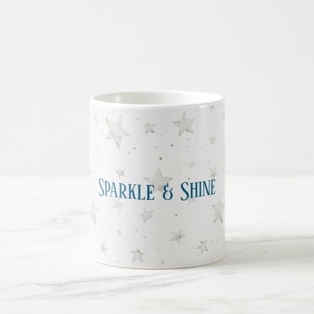 White Stars Sparkle Coffee Mug (Center)