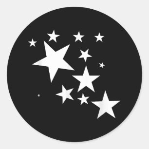 White Stars Star-Pattern-Design Costume Gift Classic Round Sticker