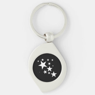 White Stars Star-Pattern-Design Costume Gift Key Ring