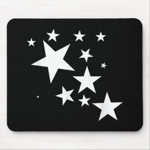 White Stars Star-Pattern-Design Costume Gift Mouse Pad