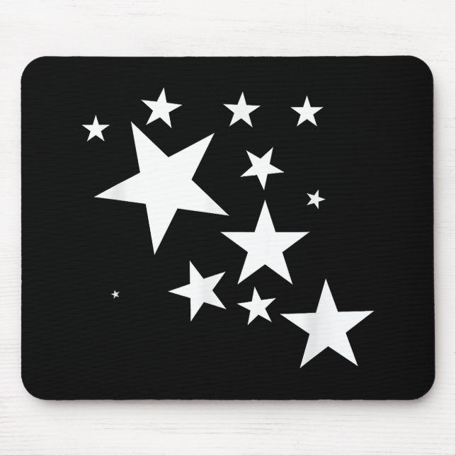 White Stars Star-Pattern-Design Costume Gift Mouse Pad (Front)