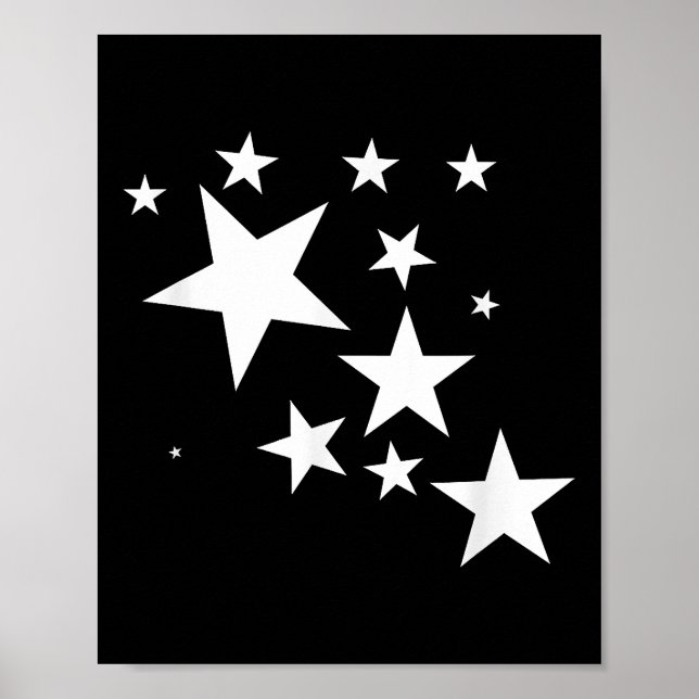 White Stars Star-Pattern-Design Costume Gift Poster (Front)