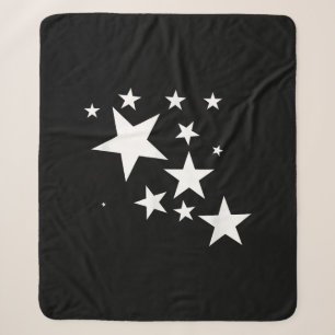 White Stars Star-Pattern-Design Costume Gift Sherpa Blanket