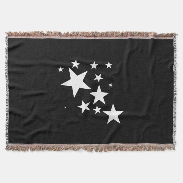 White Stars Star-Pattern-Design Costume Gift Throw Blanket (Front)