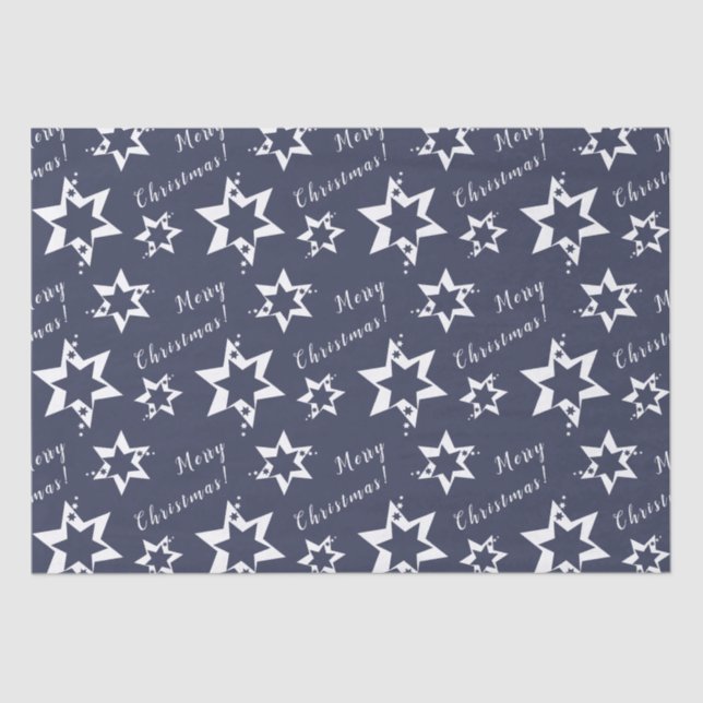 White Stary - Merry Christmas! Purple Tissue Paper (Front)