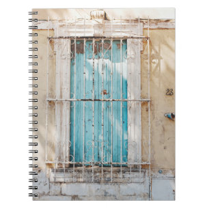 White steel window grill notebook
