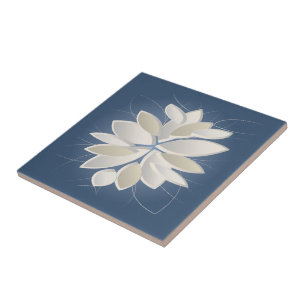 white stone petals ceramic tile