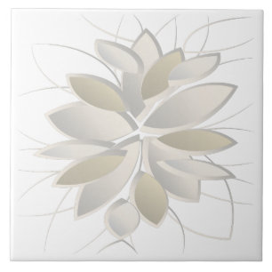 white stone petals ceramic tile