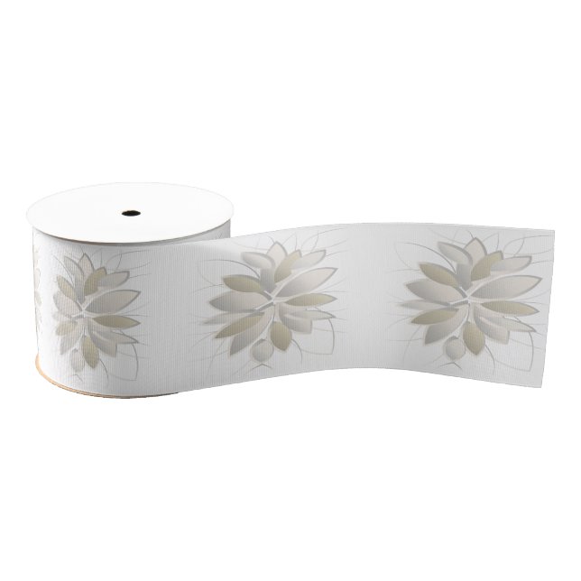 white stone petals grosgrain ribbon (Spool)