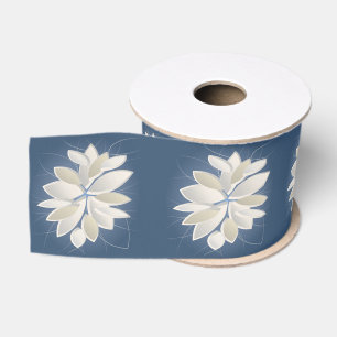 white stone petals grosgrain ribbon