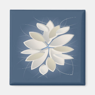 white stone petals magnet