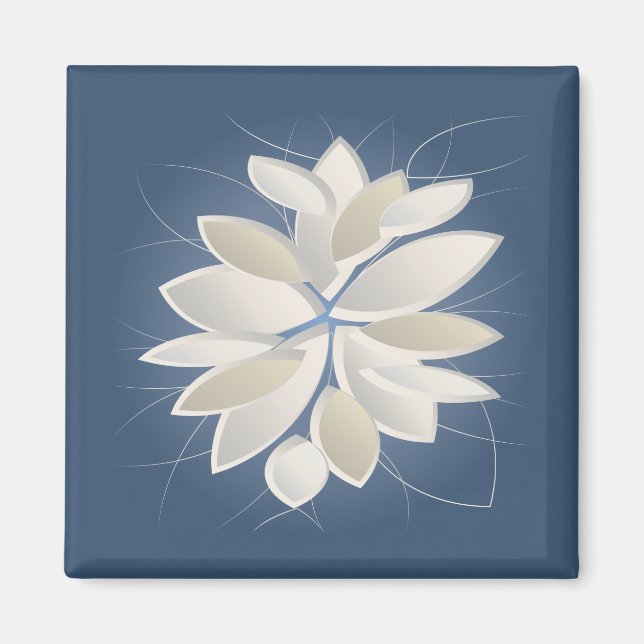 white stone petals magnet (Front)
