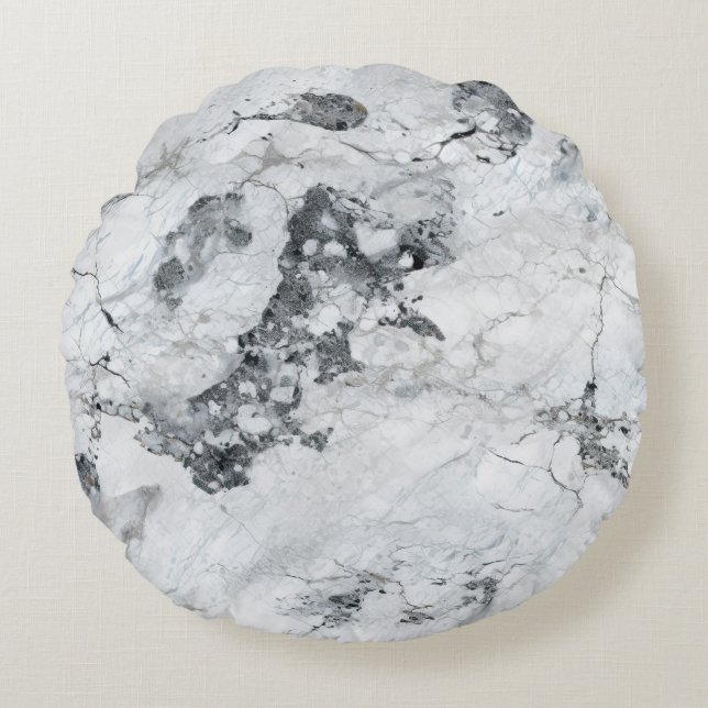 White Stone Textures Design Series 5 Round Cushion (Front)