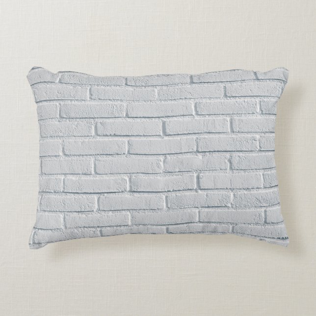 White stone wall bricks pattern decorative cushion (Front)