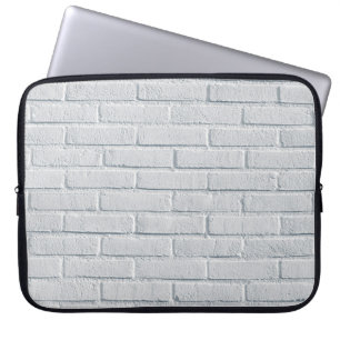 White stone wall bricks pattern laptop sleeve