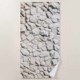 White Stones Texture Beach Towel