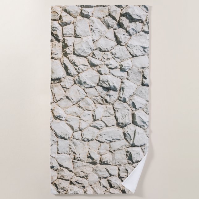 White Stones Texture Beach Towel (Front)