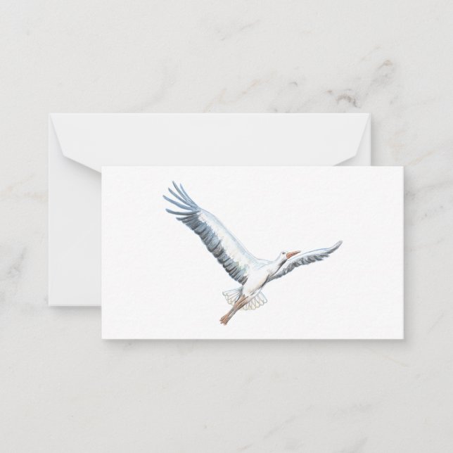White stork flying card (Front)