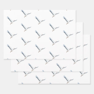 White storks flying   wrapping paper sheet