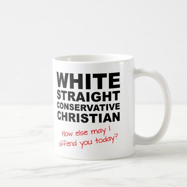 White Straight Conservative Christian Funny Mug (Right)