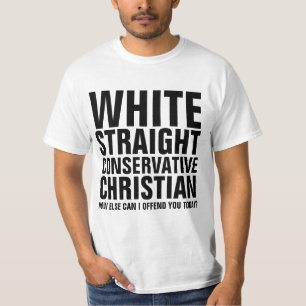 WHITE STRAIGHT CONSERVATIVE CHRISTIAN T-SHIRTS