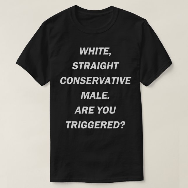 White Straight Conservative Male T-Shirt (Design Front)