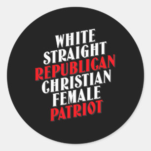 White Straight Republican Male Funny Republican 2 Classic Round Sticker