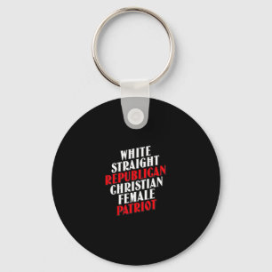White Straight Republican Male Funny Republican 2 Key Ring