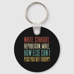 White Straight Republican Male Key Ring