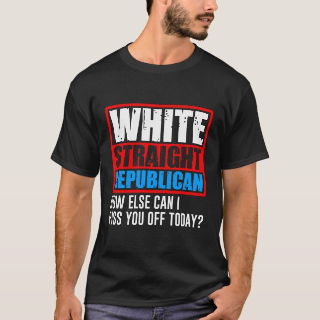 White Straight Republican Male T-Shirt (Front)
