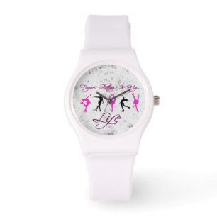 White Strap "figure skating" sport watch
