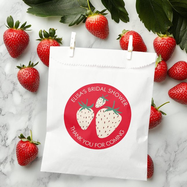 White Strawberry Pineberry BRIDAL SHOWER Custom Favour Bag (White Strawberry Pineberry BRIDAL SHOWER Custom Favor Bag
)