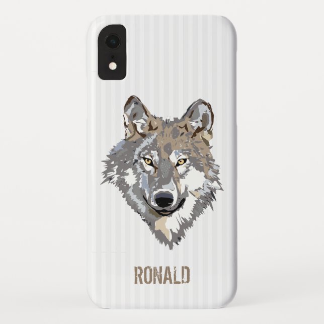 White Stripes And Wolf Case-Mate iPhone Case (Back)