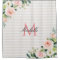 white stripes blush floral monogram shower curtain