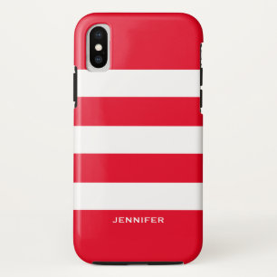 White Stripes Changeable Red Background Case