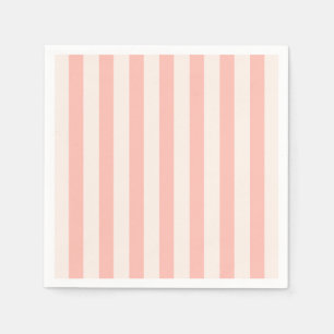 White Stripes on Pastel Pink Modern Minimalist Napkin